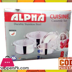 Alpha Durable Cuisine Casserole Stainless Steel 8 Pieces Set