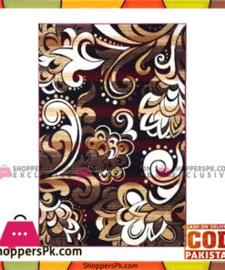 Brown & Maroon Polypropylene Persian Rug - 4x6 Ft