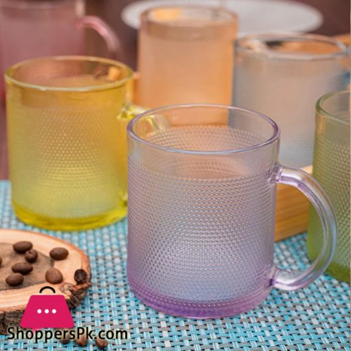 Colorful Glass Mug Set Six Pieces