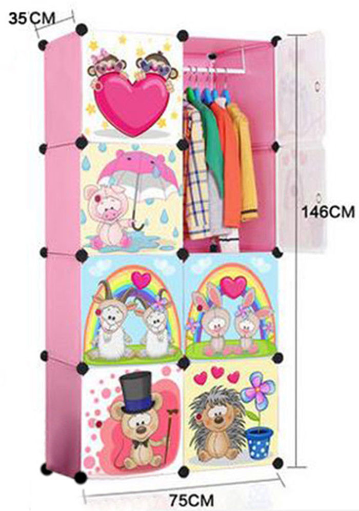 Diy 8 Cube Cute Kid Storage Cupboard Cabinet