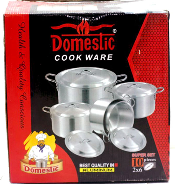 Domestic Aluminum Cookware Set 10 Pieces