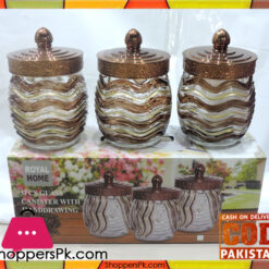 Glass Canister Jar Set 3 Pieces Set
