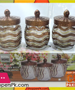 Glass Canister Jar Set 3 Pieces Set