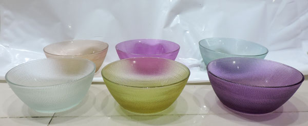 Colorful Glass Small Bowl Set Six Pieces