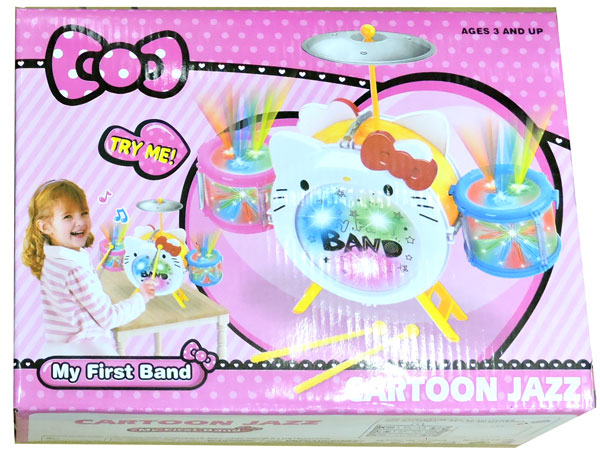 Hello Kitty Cartoon Mini Jazz Drum Set For Kid
