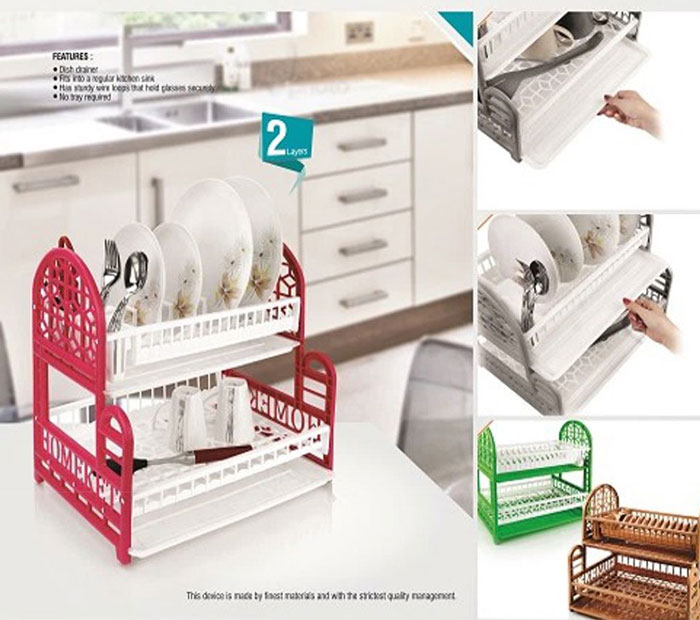 Homeket Plastic 2 Layer Dish Drainer Iran Made