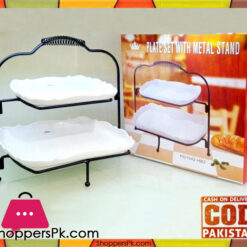 Imperial Collection 2 Tier Serving Plate With Metal Stand HB2