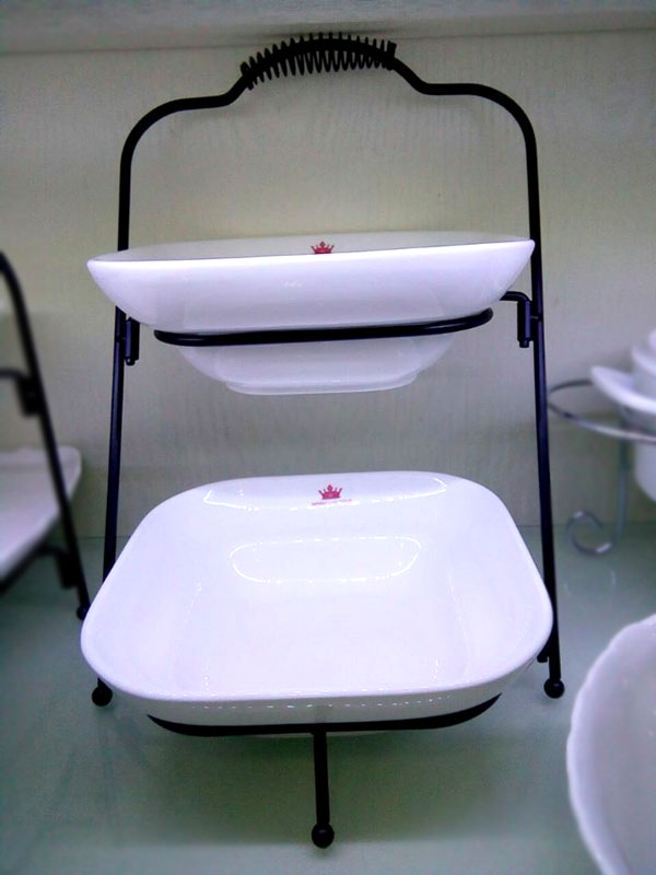 Imperial Collection 2 Tier Serving Platter With Metal Stand Hb3 4 Imperial Collection 2 Tier Serving Platter With Metal Stand Hb3