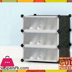 Intelligent Plastic Portable 3 Cube Shoe Cabinet