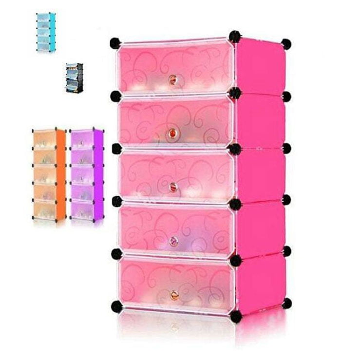 Intelligent Plastic Portable Cube Cabinet -5 Cube