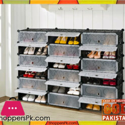 Intelligent Plastic Portable Cube Cabinet – Shoe Rack 18 Cube