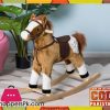Kid Plush Rocking Horse Ride on Toy Pony with Realistic Sound
