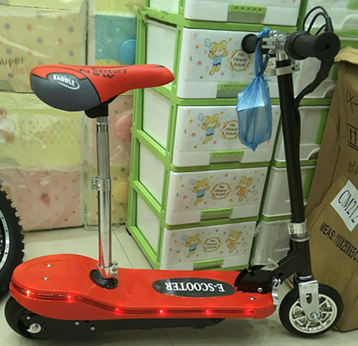 Kids E Scooter Ride On Folding Electric Bike 12V Rechargeable Battery With Light