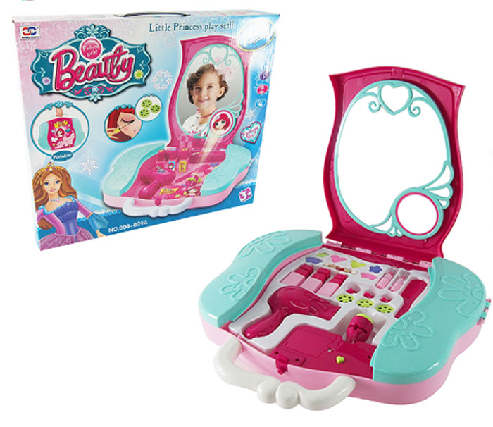 Llittle Princess Beauty Play Set Toy Portable Suitcase Girl Make Up With Mirror 008-809A 8 Llittle Princess Beauty Play Set Toy Portable Suitcase Girl Make Up With Mirror 008-809A
