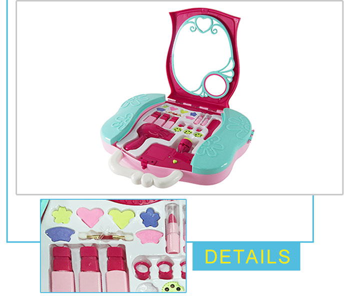 Llittle Princess Beauty Play Set Toy Portable Suitcase Girl Make Up With Mirror 008-809A