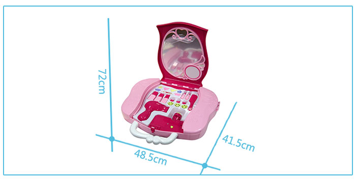 Llittle Princess Beauty Play Set Toy Portable Suitcase Girl Make Up With Mirror 008-809A
