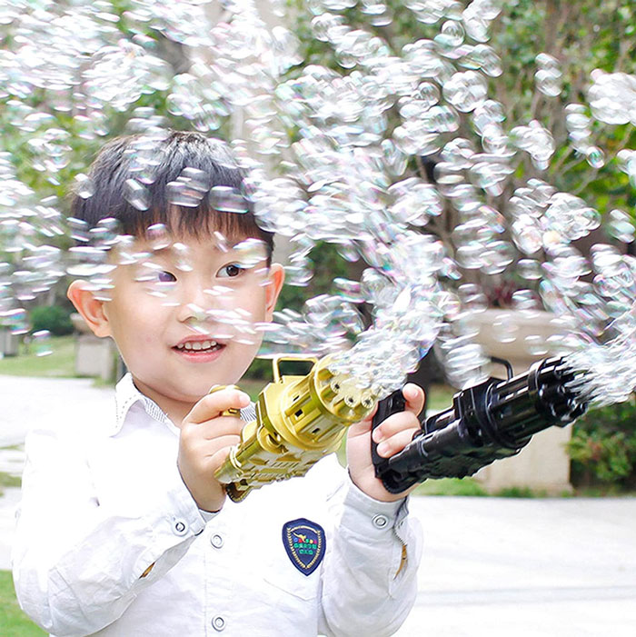 Machine Gun Automatic Bubble Machine Electric Bubble Toy Gun