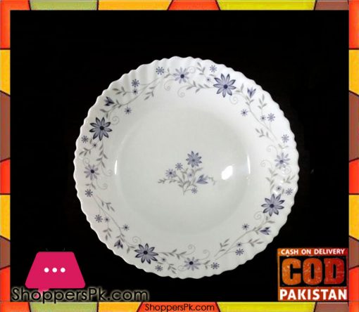 Marble Deep Plate Blue Flower 10.5 Inch Six Pieces