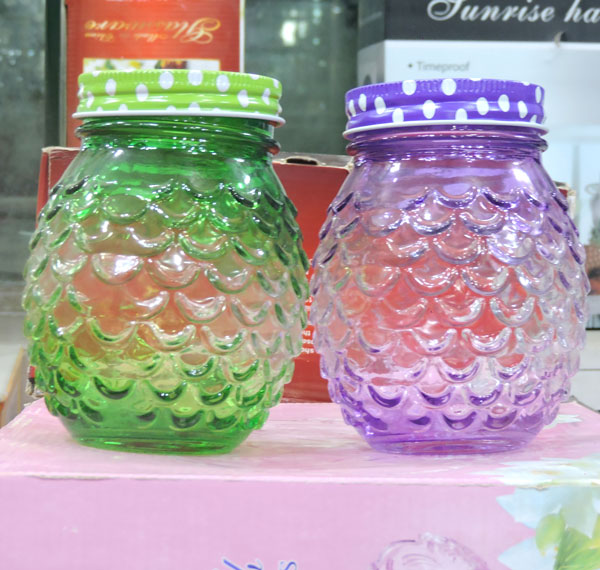 Mason Jar Check Led &Amp; Color Straw Sq