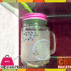 Mason Jar Fruit Print Check Led &Amp; Color Straw
