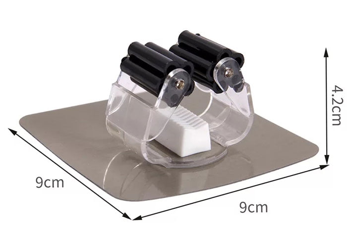 Multifunction Broom Mop Hook Pole Holder Spring Clip Design