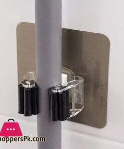 Multifunction Broom Mop Hook Pole Holder Spring Clip Design