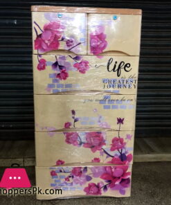 Plastic Drawers Cabinet Big Flower Print