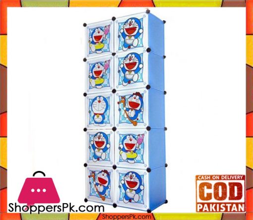 Portable 10 Cubes Cabinet Doraemon