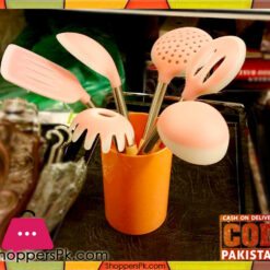 Silicone Spoon Set With Holder 7 Pieces Set