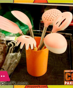 Silicone Spoon Set With Holder 7 Pieces Set
