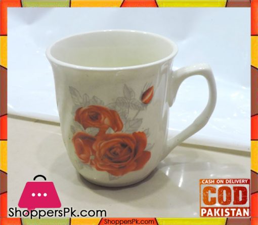 Tea Cup Orange Flower Print Six Pieces Set