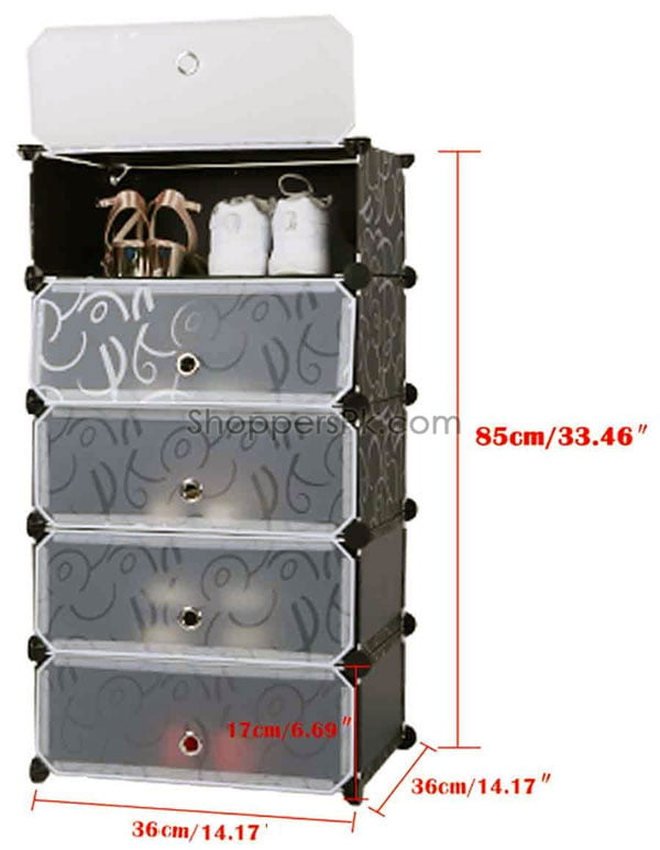 Intelligent Plastic Portable Cube Cabinet -5 Cube