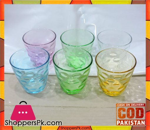 Colorful Water Glass Set Six Pieces