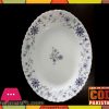 Marble Serving Blue Flower Oval Plate One Piece