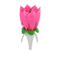 Ingenious Gadgets Happy Birthday Candle With Music &Amp; Magical Sparklers With Free Internal Battery - Large Pink Flower