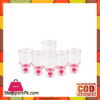 Acrylic Square Base Crystal Tumbler Set - 6 Pieces - Red - Bh0015Ac