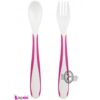 Set Of Spoon &Amp; Fork For Kids - White &Amp; Pink