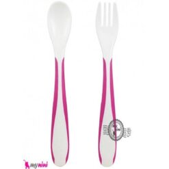 Set of Spoon & Fork for Kids - White & Pink