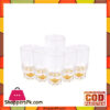 Acrylic Round Diamond Cut Base Crystal Tumbler Set - 6 Pieces - Yellow - Bh0014Ac