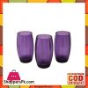 Acrylic Crystal Lassi Glass Set - 3 Pieces - Purple - BKY030