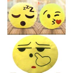 Pack Of 3 Emoji Emoticon Cushions - Yellow