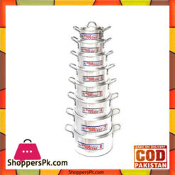 Rose petal Stainless Steel Degchi Set of 8 pcs