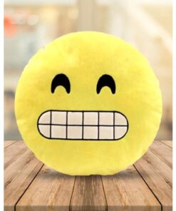 Yellow Grimacing Emoji Pillow Cushion