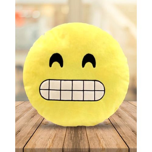 Yellow Grimacing Emoji Pillow Cushion