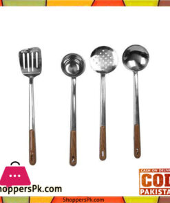 Set of 4 - Stainless Steel Spoons - Silver