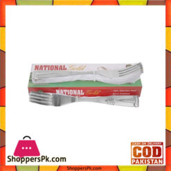 National Gold Set of 6 - Stainless Steel Forks - Silver