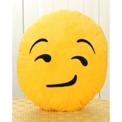 Naughty Smile Emoji Cushion - Yellow