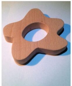 SHS Gifts Natural Wood Cookie Shaped Teether for babies