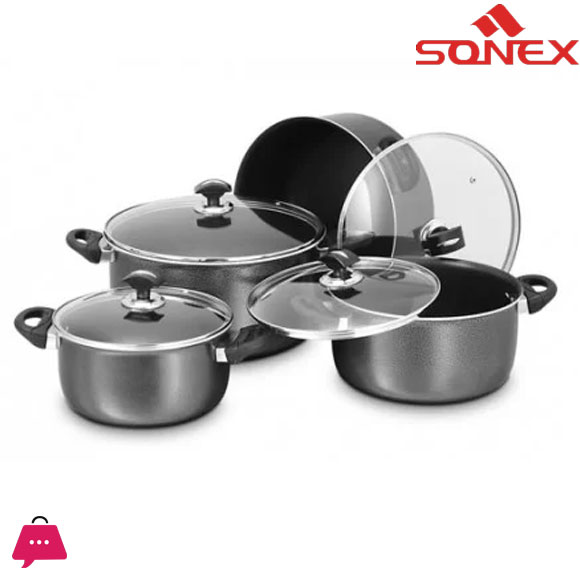 Sonex Nonstick Classic King Cooking Pot Set Of 4 3 Sonex Nonstick Classic King Cooking Pot Set Of 4