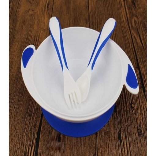 Set of Spoon & Fork for Kids - Blue & White